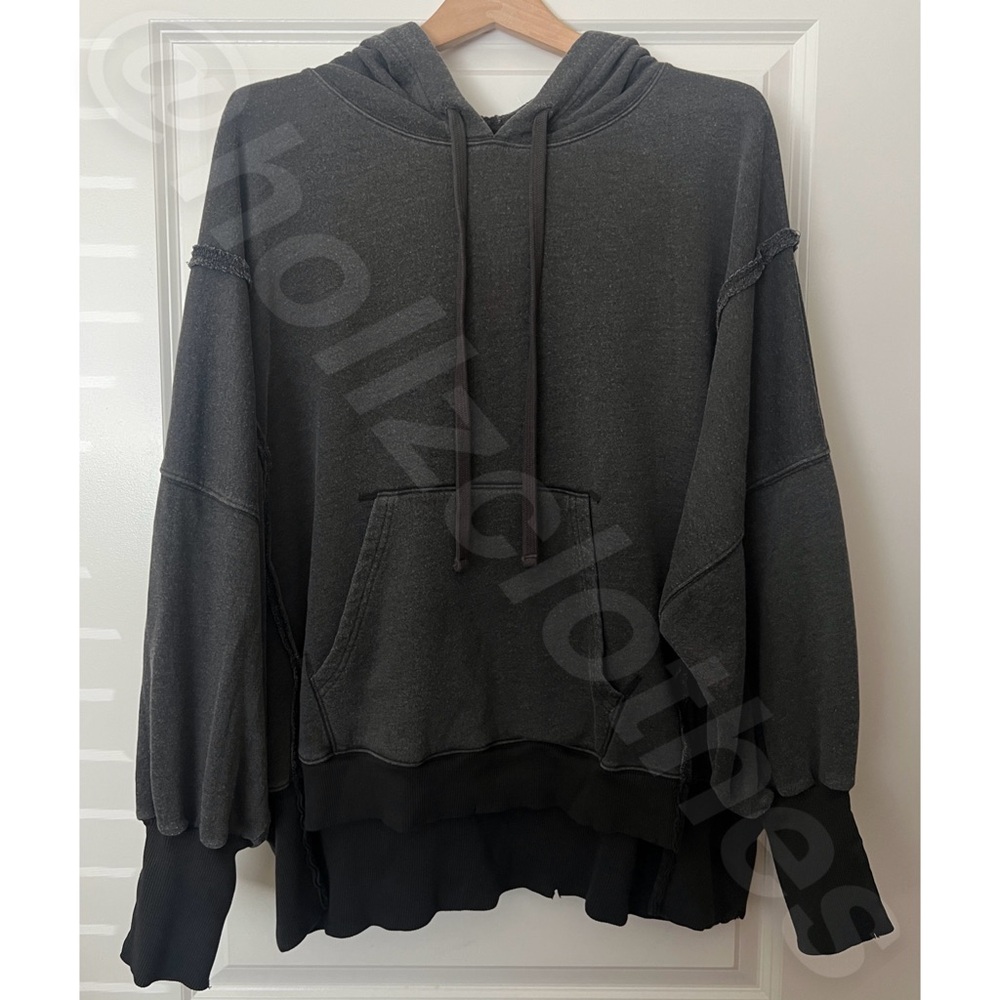 NWOT Free People Camden Pullover Hoodie Washed Black S - Picture 6 of 12